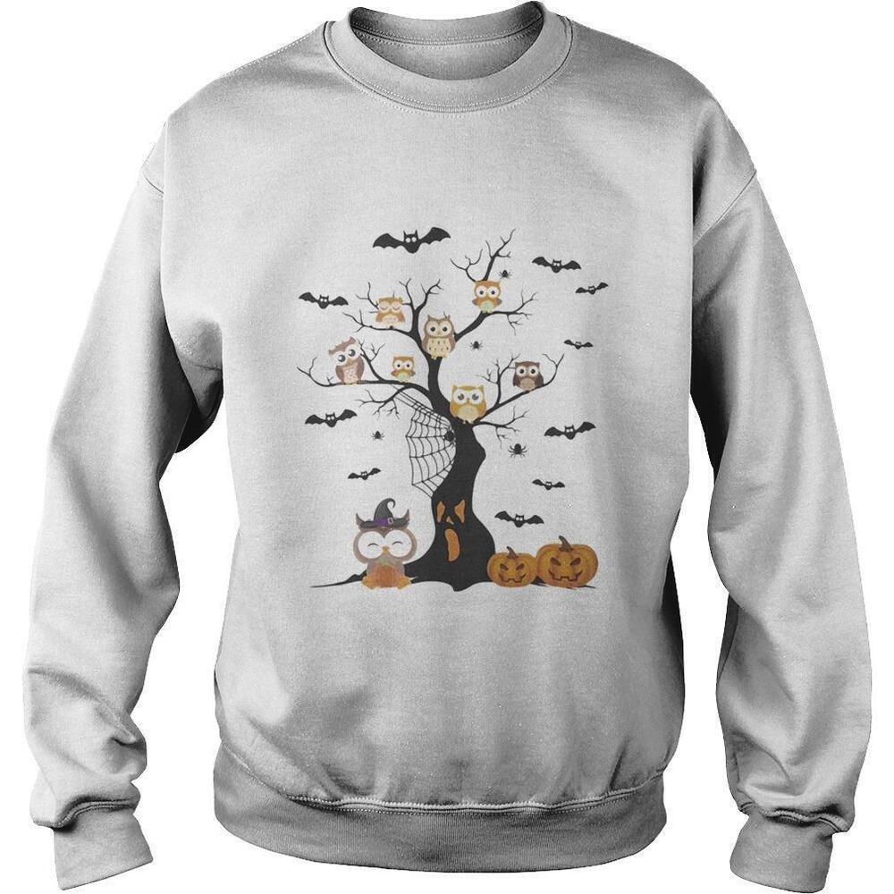 Halloween Tree Owls Witch Pumpkin Sweatshirt